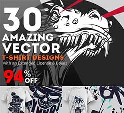 30个极具个性的T恤图案：30 Amazing Vector T-shirt Designs with an Exten